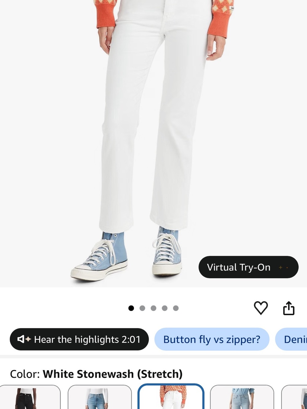 Levi's White Wedgie Straight Jeans
